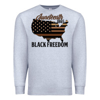 Heather Grey juneteenth 1865 black freedom Premium Sweatshirt - HRA Design Shop