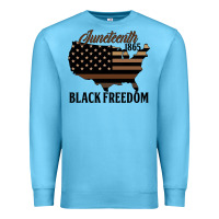 Ocean Blue juneteenth 1865 black freedom Premium Sweatshirt - HRA Design Shop