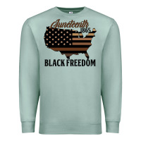 Seafoam juneteenth 1865 black freedom Premium Sweatshirt - HRA Design Shop