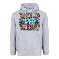 Heather Grey wild like the west Heavyweight Hoodie - Zillion Design Studio
