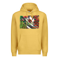 Antique Gold mexico flag sunflowers roses and cactus with serape aztec and leopard Premium Hoodie - Artiststas