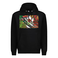 Black mexico flag sunflowers roses and cactus with serape aztec and leopard Premium Hoodie - Artiststas