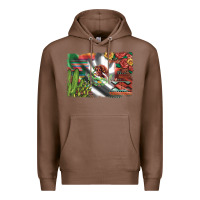 Chestnut mexico flag sunflowers roses and cactus with serape aztec and leopard Premium Hoodie - Artiststas