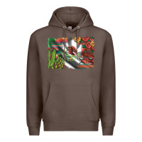 Coffee mexico flag sunflowers roses and cactus with serape aztec and leopard Premium Hoodie - Artiststas
