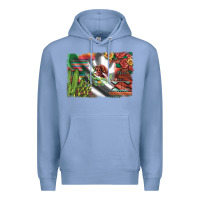 Colony Blue mexico flag sunflowers roses and cactus with serape aztec and leopard Premium Hoodie - Artiststas