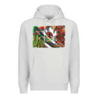 Dove Grey mexico flag sunflowers roses and cactus with serape aztec and leopard Premium Hoodie - Artiststas