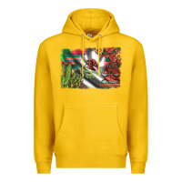 Lemon mexico flag sunflowers roses and cactus with serape aztec and leopard Premium Hoodie - Artiststas