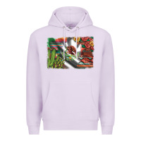 Lilac mexico flag sunflowers roses and cactus with serape aztec and leopard Premium Hoodie - Artiststas