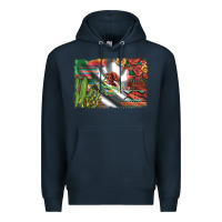 Navy mexico flag sunflowers roses and cactus with serape aztec and leopard Premium Hoodie - Artiststas