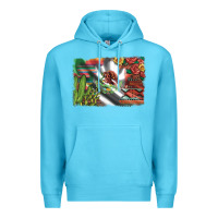 Ocean Blue mexico flag sunflowers roses and cactus with serape aztec and leopard Premium Hoodie - Artiststas