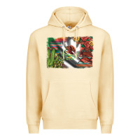 Pina Colada mexico flag sunflowers roses and cactus with serape aztec and leopard Premium Hoodie - Artiststas