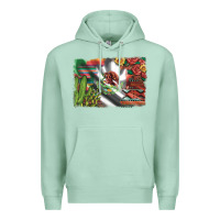 Seafoam mexico flag sunflowers roses and cactus with serape aztec and leopard Premium Hoodie - Artiststas