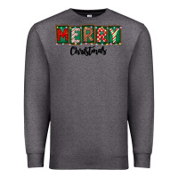 Charcoal Heather Merry Christmas Premium Sweatshirt - CowhideDigitalArt