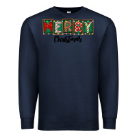 Navy Merry Christmas Premium Sweatshirt - CowhideDigitalArt