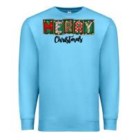 Ocean Blue Merry Christmas Premium Sweatshirt - CowhideDigitalArt
