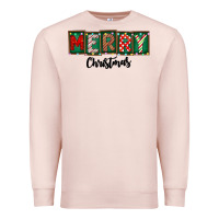 Pale Pink Merry Christmas Premium Sweatshirt - CowhideDigitalArt