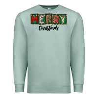 Seafoam Merry Christmas Premium Sweatshirt - CowhideDigitalArt
