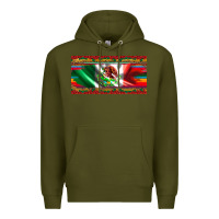 Army Green mexico flag serape roses leopard and glitter licanse plate Premium Hoodie - Artiststas