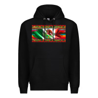Black mexico flag serape roses leopard and glitter licanse plate Premium Hoodie - Artiststas