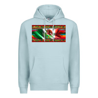 Blue Mist mexico flag serape roses leopard and glitter licanse plate Premium Hoodie - Artiststas