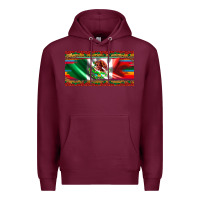 Burgundy mexico flag serape roses leopard and glitter licanse plate Premium Hoodie - Artiststas