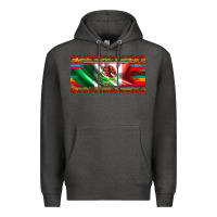 Charcoal Heather mexico flag serape roses leopard and glitter licanse plate Premium Hoodie - Artiststas