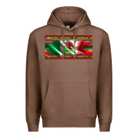 Chestnut mexico flag serape roses leopard and glitter licanse plate Premium Hoodie - Artiststas