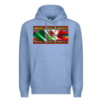 Colony Blue mexico flag serape roses leopard and glitter licanse plate Premium Hoodie - Artiststas