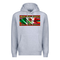 Heather Grey mexico flag serape roses leopard and glitter licanse plate Premium Hoodie - Artiststas