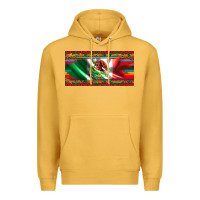 Mustard mexico flag serape roses leopard and glitter licanse plate Premium Hoodie - Artiststas