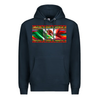 Navy mexico flag serape roses leopard and glitter licanse plate Premium Hoodie - Artiststas