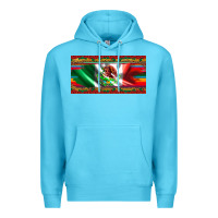 Ocean Blue mexico flag serape roses leopard and glitter licanse plate Premium Hoodie - Artiststas