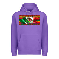 Purple mexico flag serape roses leopard and glitter licanse plate Premium Hoodie - Artiststas