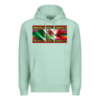 Seafoam mexico flag serape roses leopard and glitter licanse plate Premium Hoodie - Artiststas