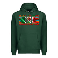 Sports Green mexico flag serape roses leopard and glitter licanse plate Premium Hoodie - Artiststas