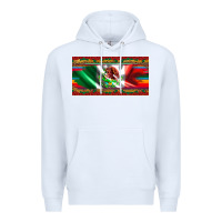White mexico flag serape roses leopard and glitter licanse plate Premium Hoodie - Artiststas