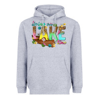 Heather Grey living on lake time Heavyweight Hoodie - texasbilliewilder