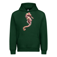 Forest Green pink seahorse Urban Hoodie - LillyAllenDesigns