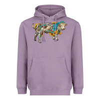 Lavender charolais bull with sunflowers and gemstone western patterns Heavyweight Hoodie - RanaPortraitStore