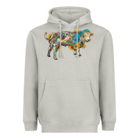 Moon Dust charolais bull with sunflowers and gemstone western patterns Heavyweight Hoodie - RanaPortraitStore