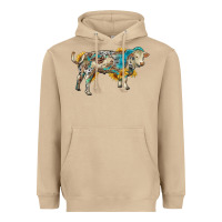 Mushroom charolais bull with sunflowers and gemstone western patterns Heavyweight Hoodie - RanaPortraitStore