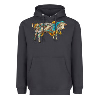 Smoke charolais bull with sunflowers and gemstone western patterns Heavyweight Hoodie - RanaPortraitStore