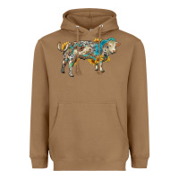 Toasted Coconut charolais bull with sunflowers and gemstone western patterns Heavyweight Hoodie - RanaPortraitStore