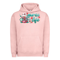 Pigment Salmon nurse life gnomies Urban Hoodie - BarkalooDesign
