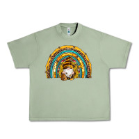 Oil Green western bee gnomes sunflowers beehive honeycomb leopard turquoise sera Urban Heavy Tee - Artiststas