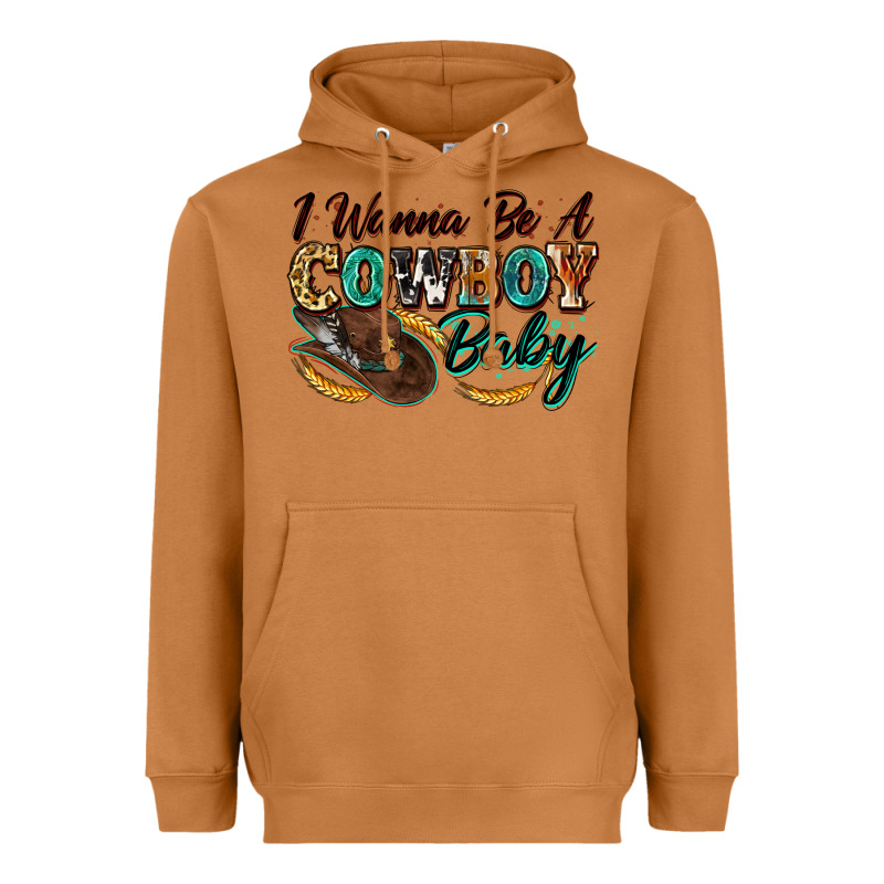 I Wanna Be A Cowboy Baby Heavyweight Hoodie by Zillion Design Studio | Teevron