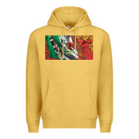 Antique Gold mexico flag cowhide leopard sunflower and roses licanse  plate Premium Hoodie - Artiststas