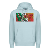Blue Mist mexico flag cowhide leopard sunflower and roses licanse  plate Premium Hoodie - Artiststas