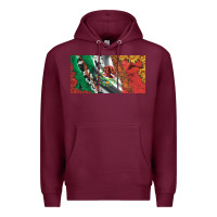 Burgundy mexico flag cowhide leopard sunflower and roses licanse  plate Premium Hoodie - Artiststas