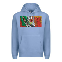 Colony Blue mexico flag cowhide leopard sunflower and roses licanse  plate Premium Hoodie - Artiststas